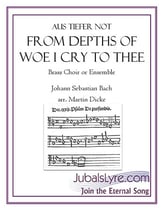 From Depths of Woe I Cry to Thee Concert Band sheet music cover